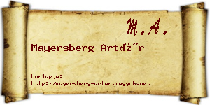 Mayersberg Artúr névjegykártya